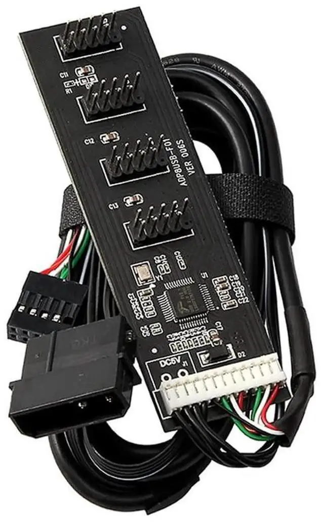 Main image of AJMRTC USB 2.0 Motherboard 9Pin 10Pin Header 1to4 Female Splitter Extension Hub Cable with IDE 5V Power Connector, Internal Port Multiplier for PC Case Front Panel DIY