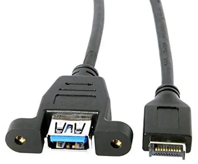Main image of AJMRTC 50cm USB 3.1 Front Panel Header to USB 3.0 TypeA Female Panel Mount Extension Cable, Internal PC Chassis Adapter Cord for Cabinet DIY Equipment Installation