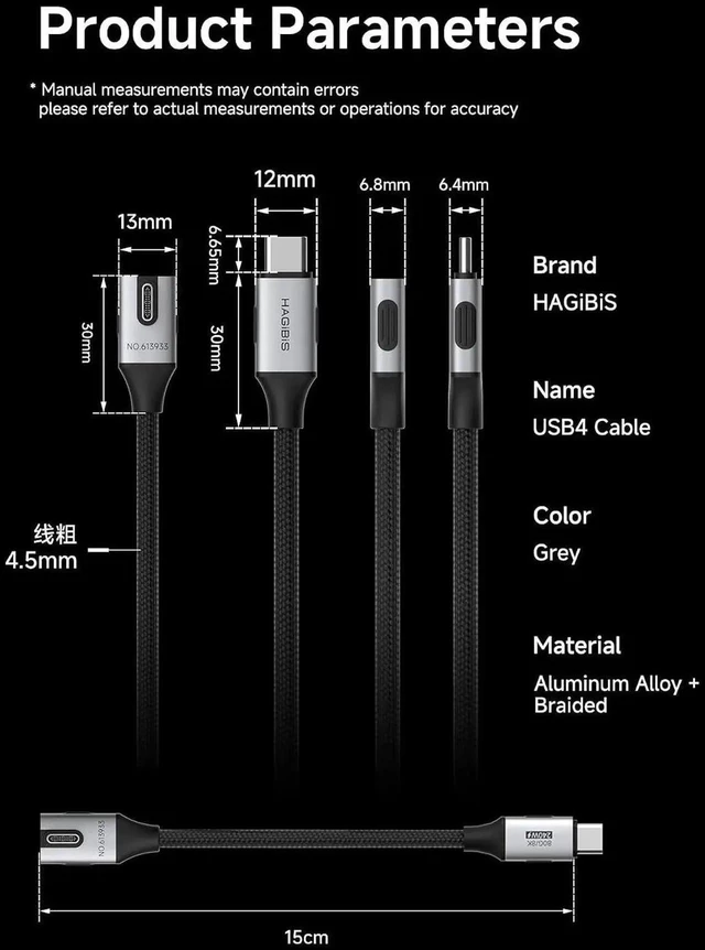 Alt view image 3 of 7 - AJMRTC Vertical 90 Degree USB4 V2.0 USBC to USBC Braided Cable 1.6FT, 80Gbps 240W PD Charging 8K@60Hz Video Cord for iPhone 17 16 15 Pro Max, iPad Pro, MacBook, Thunderbolt 5/4