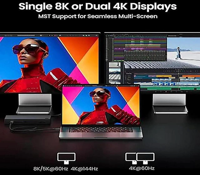 Alt view image 3 of 4 - AJMRTC USB4 TypeC Cable 6.6FT(2M), 40Gbps 240W PD Fast Charging Cord, 8K@60Hz Dual 4K@60Hz MST 4K@144Hz Video, Thunderbolt 4 Compatible for Docking Station, Monitor, Laptop