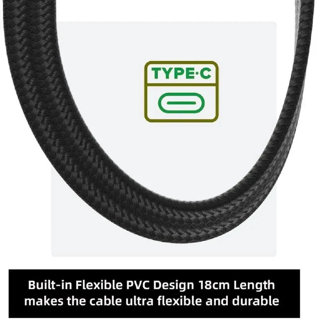 Alt view image 7 of 7 - AJMRTC 18cm Flat Slim FPC USB4.0 Gen4 80Gbps Magnetic USBC Cable, 240W PD Charging 16K@30Hz 8K 5K@60Hz Video Cord Compatible with Thunderbolt 3/4/5 Devices