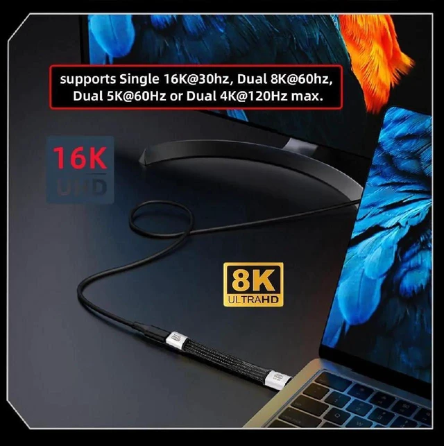Alt view image 5 of 7 - AJMRTC 18cm Flat Slim FPC USB4.0 Gen4 80Gbps Magnetic USBC Cable, 240W PD Charging 16K@30Hz 8K 5K@60Hz Video Cord Compatible with Thunderbolt 3/4/5 Devices