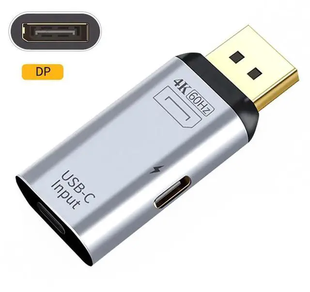 Alt view image 3 of 7 - AJMRTC USBC Female Source to DisplayPort DP Sink Adapter, 4K@60Hz 1080P Video Output with PD Power PassThrough, DP Alt Mode Converter for USBC Laptops, Smart Phones, Tablets to DP Monitor HDTV Proj