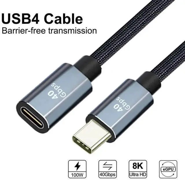 Alt view image 6 of 7 - AJMRTC USB4 Extension Cable Male to Female 30CM, 40Gbps Data Transfer 100W PD Charging 8K@60Hz Video Output, Compatible with Thunderbolt 3/4, USBC Devices for Docking Station, Laptop, Monitor
