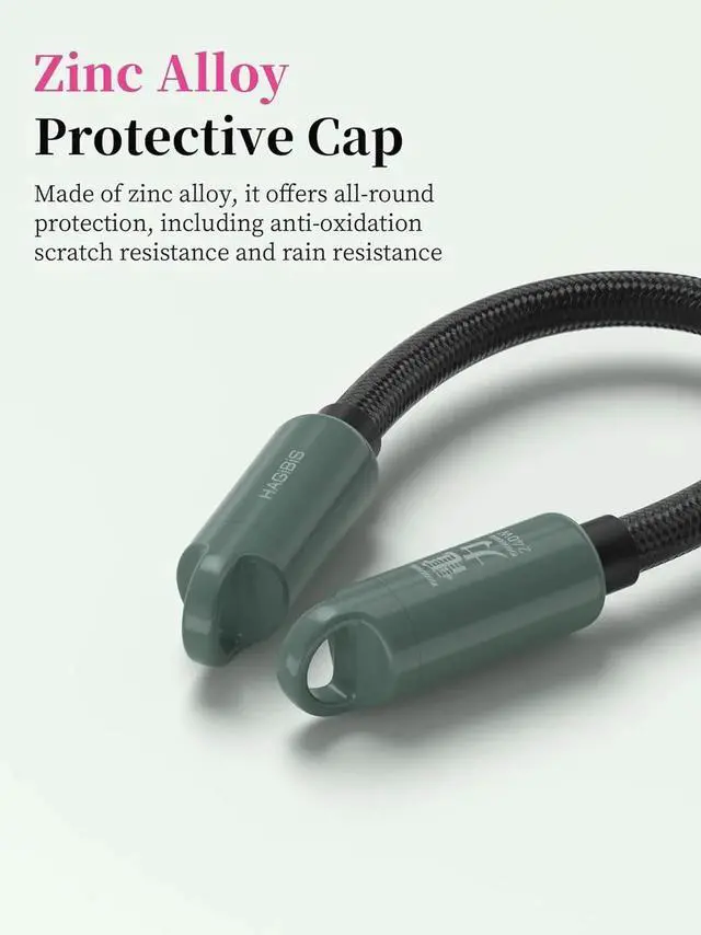 Alt view image 6 of 7 - AJMRTC USBC to C Short Cable 1FT, Wrist Phone Lanyard Design, 240W PD Fast Charging 480Mbps Data Sync, Portable Lanyard Cord for iPhone17 16 15 Pro Max, iPad Pro, GreyGreen Color