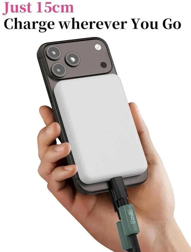 Alt view image 7 of 7 - AJMRTC USBC to C Short Cable 1FT, Wrist Phone Lanyard Design, 240W PD Fast Charging 480Mbps Data Sync, Portable Lanyard Cord for iPhone17 16 15 Pro Max, iPad Pro, GreyGreen Color