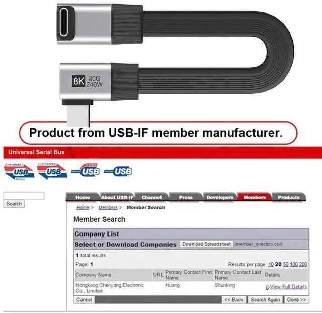 Alt view image 2 of 7 - AJMRTC USB5.0 Slim Flat FPC MaletoMale Cable 20cm, UpAngled to RightAngled 90Degree, 80Gbps,240W PD,16K@30Hz 8K@60Hz 5K Video, Compatible with USB4.0 Thunderbolt3/4/5 for Compact PC & DIY Project