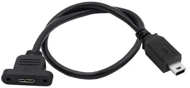Main image of AJMRTC Mini USB 2.0 5Pin Male to Micro 3.0 TypeB Female Extension Cable,480Mbps Data Transfer,ScrewMount Panel Mount Type,for Industrial Equipment,Security Camera,Embedded Devices