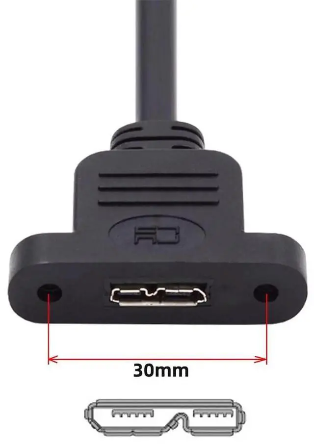 Alt view image 3 of 7 - AJMRTC Mini USB 2.0 5Pin Male to Micro 3.0 TypeB Female Extension Cable,480Mbps Data Transfer,ScrewMount Panel Mount Type,for Industrial Equipment,Security Camera,Embedded Devices