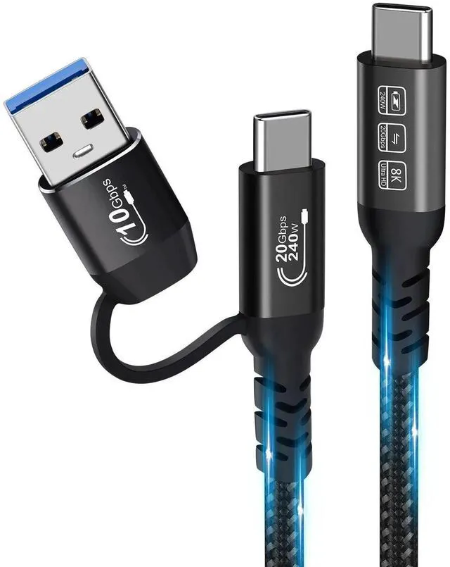 Main image of AJMRTC USBC 3.2 Full Function Cable 9.8FT(3M),20Gbps HighSpeed Data,240W PD Fast Charging,8K Video Output,USB TypeC Cord Compatible with Thunderbolt 5/4/3 for Laptop,Dock,SSD,Monitor