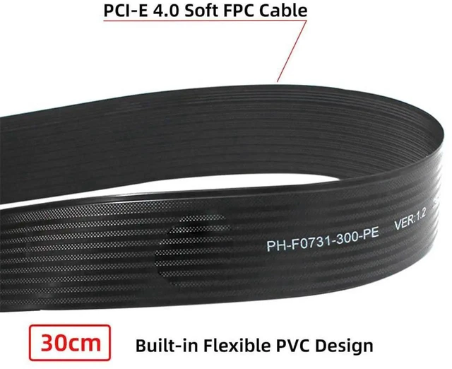 Alt view image 7 of 7 - AJMRTC PCIE 4.0 NVMe NGFF MKey Male to Female RightAngled Extension Cable 30cm,PCI Express M.2 Extender Cord for Motherboard,SSD Relocation,HighSpeed M.2 NVMe Storage Device