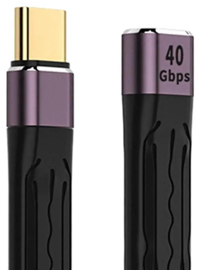 Main image of AJMRTC Slim Flat USB4 Male to Female Extension Cable 13cm,40Gbps Data Transfer,100W PD Charging,8K@60Hz Video Output,USBC Extender Cord Compatible with Thunderbolt 3/4