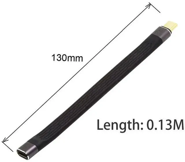 Alt view image 5 of 7 - AJMRTC 13cm Slim Flat USB4 Male to Female Extension Cable,40Gbps Data Transfer,100W PD PassThrough Charging,8K@60Hz Video Output,USBC Extender Compatible with Thunderbolt 3/4
