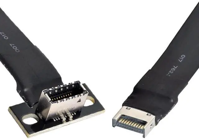 Alt view image 3 of 6 - AJMRTC 50cm USB 3.1 Front Panel IDC Header Male to Female Extension Cable,Motherboard IDC to TypeE MF Data Cord,for PC Case Front Panel,Mainboard Internal USBC TypeE Port Extension