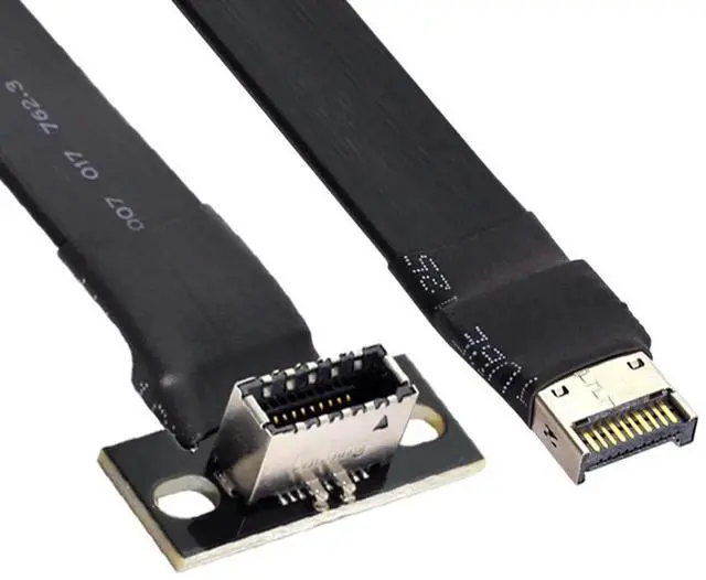 Alt view image 2 of 6 - AJMRTC 50cm USB 3.1 Front Panel IDC Header Male to Female Extension Cable,Motherboard IDC to TypeE MF Data Cord,for PC Case Front Panel,Mainboard Internal USBC TypeE Port Extension