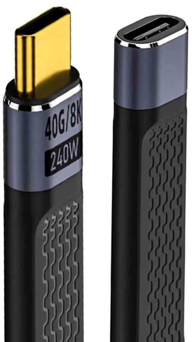 Main image of AJMRTC 13cm Slim Flat USB4 Male to Female Extension Cable,40Gbps Data Transfer,240W PD PassThrough Charging,8K@60Hz Video Output,USBC Extender Cord Compatible with Thunderbolt 3/4