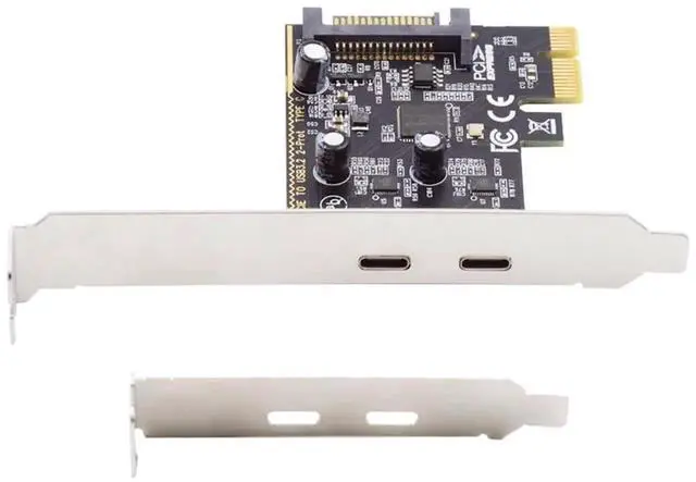 Main image of AJMRTC PCIE 1X to Dual USBC Female Expansion Card,ASM1042 Chipset,5Gbps USB3.1 Gen1 Speed,PCIExpress Adapter with LowProfile Bracket for Desktop PC Windows Linux