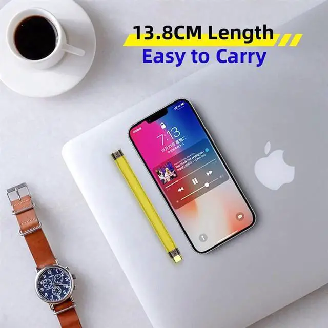 Alt view image 5 of 7 - AJMRTC Yellow Slim Flat USB4.0 Male to Female Extension Cable,40Gbps Data Transfer,100W PD PassThrough Charging,8K@60Hz Video Output,USBC Extender Compatible with Thunderbolt 3/4