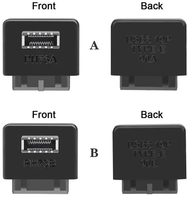 Alt view image 6 of 7 - AJMRTC 2Pcs USB 3.1 FrontPanel KeyA TypeE to USB3.0 20Pin Header Male Extension Adapter,Internal Motherboard Converter for PC Case FrontPanel USBC Port