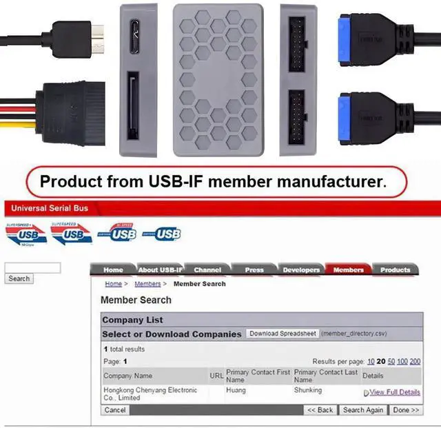 Alt view image 6 of 7 - AJMRTC 5Gbps Internal PCBA Splitter HUB Adapter,USB3.1 Front TypeE /1920Pin Header /MicroUSB3.0 Input to Dual USB3.0 1920Pin Female Ports for Desktop Motherboard