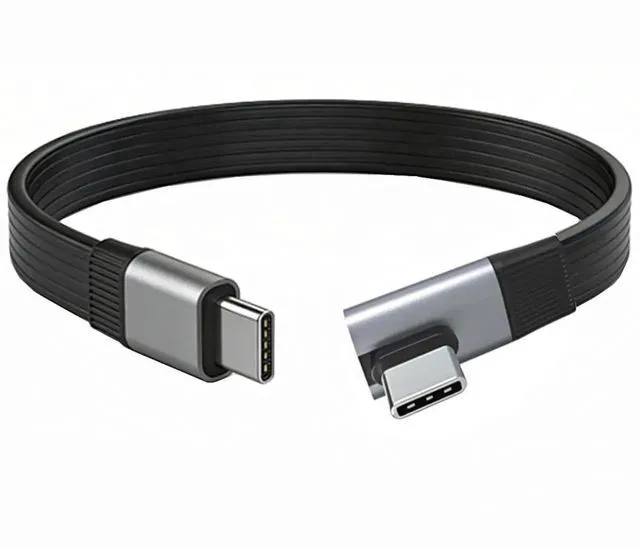 Main image of AJMRTC 20cm LowProfile Angled 90Degree Flat Slim FPC USB5.0 MaletoMale Cable,80Gbps,240W PD,16K@30Hz 8K@60Hz 5K Video,Compatible with USB4.0 Thunderbolt 3/4/5