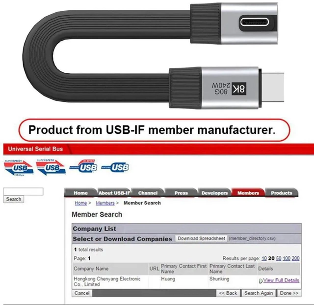 Alt view image 5 of 7 - AJMRTC 20cm LowProfile Angled 90Degree Flat Slim FPC USB5.0 MaletoMale Cable,80Gbps,240W PD,16K@30Hz 8K@60Hz 5K Video,Compatible with USB4.0 Thunderbolt 3/4/5