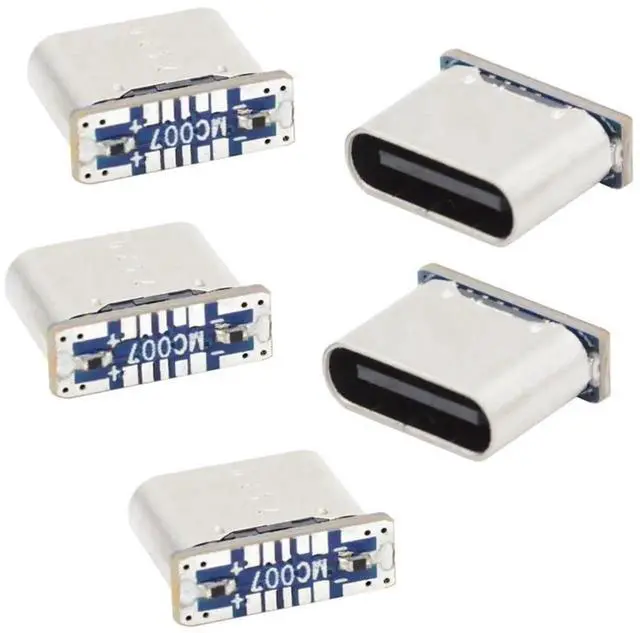 Main image of AJMRTC 5Pcs DIY SMT TypeC Solder DC 5V Power Female Socket Connector, Replacement for MicroUSB 5Pin Female Port, SurfaceMount Soldering Jack for DIY Repair Projects