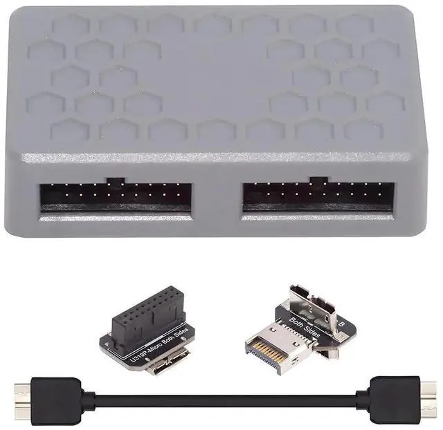 Main image of AJMRTC USB 3.1 Front TypeE /1920Pin / MicroUSB3.0 Splitter Hub Adapter, 5Gbps PCBA Type Splitter Convert to Dual USB3.0 1920Pin Female Header for Desktop PC Internal I/O