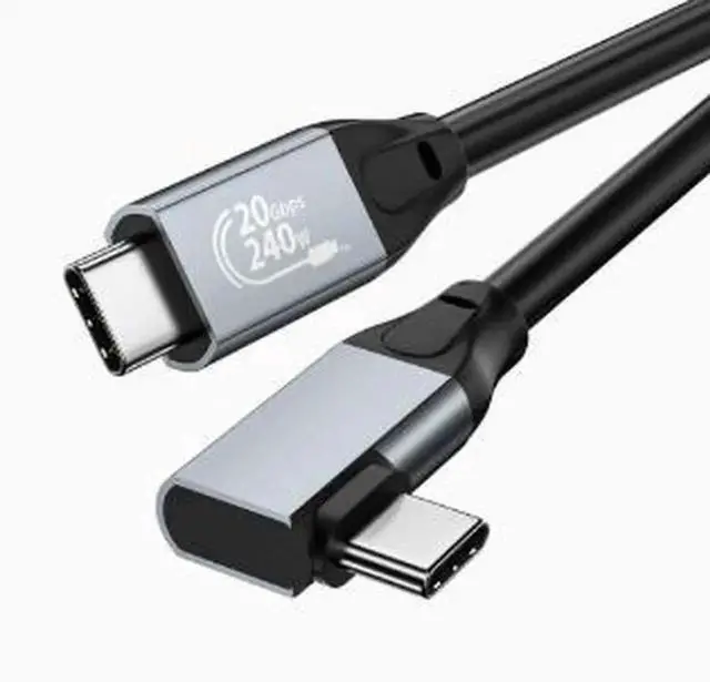 Main image of AJMRTC 10FT(3M) RightAngle USBC FullFunction Cable, USB3.2 20Gbps Data Transfer, 240W PD Fast Charging, 4K@60Hz Video Output for Laptop, External SSD, Monitor and USBC Devices
