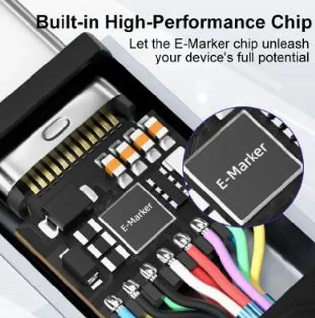 Alt view image 2 of 5 - AJMRTC 10FT(3M) RightAngle USBC FullFunction Cable, USB3.2 20Gbps Data Transfer, 240W PD Fast Charging, 4K@60Hz Video Output for Laptop, External SSD, Monitor and USBC Devices