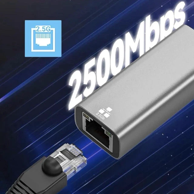 Alt view image 7 of 7 - AJMRTC RJ45 2.5Gbps 2500Mbps to USB3.0 TypeA Gigabit Ethernet LAN Adapter Cable, 10/100/1000Mbps GBE Network Converter for Desktop Motherboard Internal Network Expansion