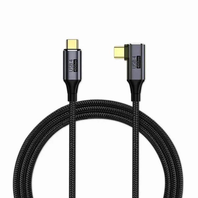 Alt view image 4 of 7 - AJMRTC 50cm Angled USB4 Cable, 40Gbps FullFunction TypeC Cord, 100W PD Charging, 8K@60Hz & 5K@60Hz Video Output, Compatible with Thunderbolt 3 / 4 for Laptop, SSD, Monitor