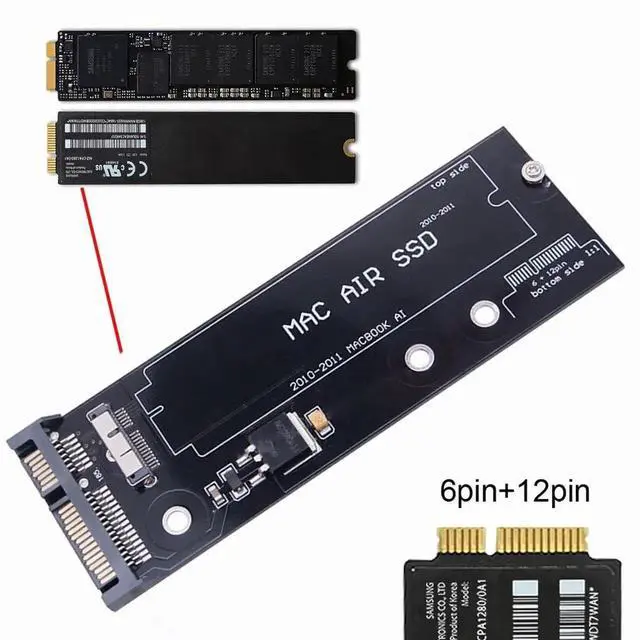 Alt view image 6 of 7 - AJMRTC USB3.0 to 12+6Pin SSD to SATA 22Pin Hard Disk Adapter Cartridge, Turn Old 20102011 MacBook Air A1369 A1370 12+6pin SSD into External Portable Storage Drive