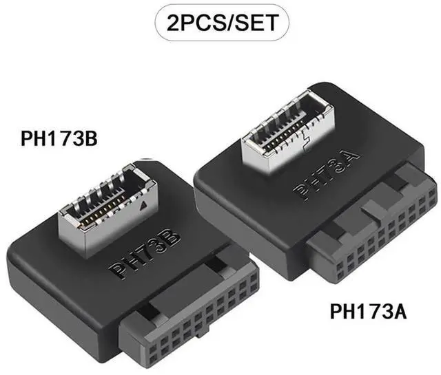 Alt view image 3 of 7 - AJMRTC 2Pcs USB3.1 FrontPanel KeyA TypeE to USB3.0 20Pin Header Male Adapter, Internal Motherboard Converter for Desktop PC Chassis FrontI/O USBC Port Upgrade