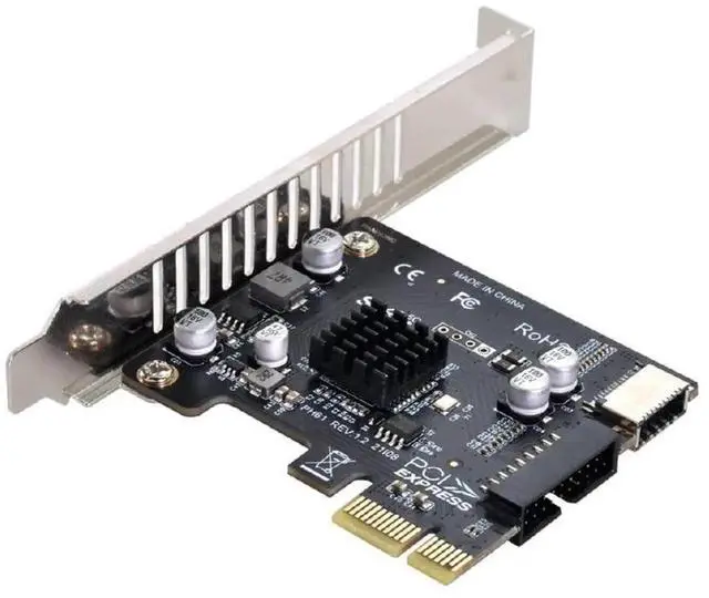 Main image of AJMRTC PCIE 1X Express Expansion Card with VL805 Chipset, Output TypeE USB3.1 FrontPanel Socket & USB2.0 Header, 5Gbps USB Internal Port Adapter for Desktop Motherboard PC Case Mod Upgrade