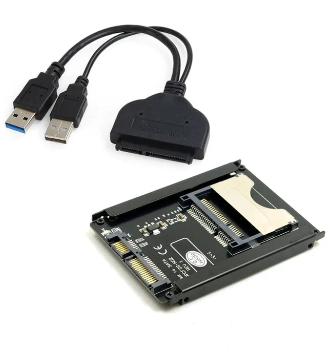 Alt view image 7 of 7 - AJMRTC SATA 22Pin to USB3.0 CFast Card Reader & 2.5Inch HDD SSD Hard Disk Case, DualFunction Adapter for CFast Memory Card, 2.5" SATA SSD HDD Storage for PC and Laptop