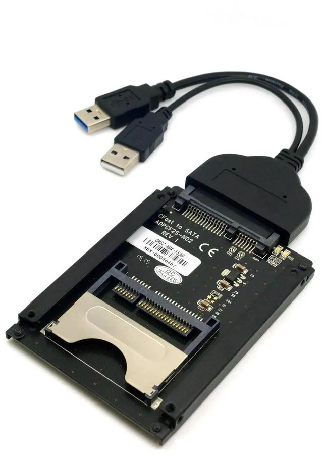 Alt view image 3 of 7 - AJMRTC SATA 22Pin to USB3.0 CFast Card Reader & 2.5Inch HDD SSD Hard Disk Case, DualFunction Adapter for CFast Memory Card, 2.5" SATA SSD HDD Storage for PC and Laptop