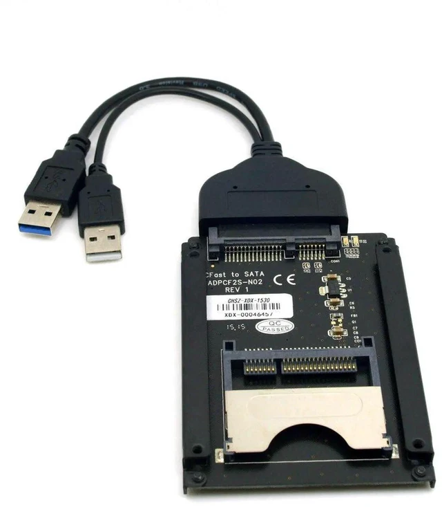 Alt view image 2 of 7 - AJMRTC SATA 22Pin to USB3.0 CFast Card Reader & 2.5Inch HDD SSD Hard Disk Case, DualFunction Adapter for CFast Memory Card, 2.5" SATA SSD HDD Storage for PC and Laptop