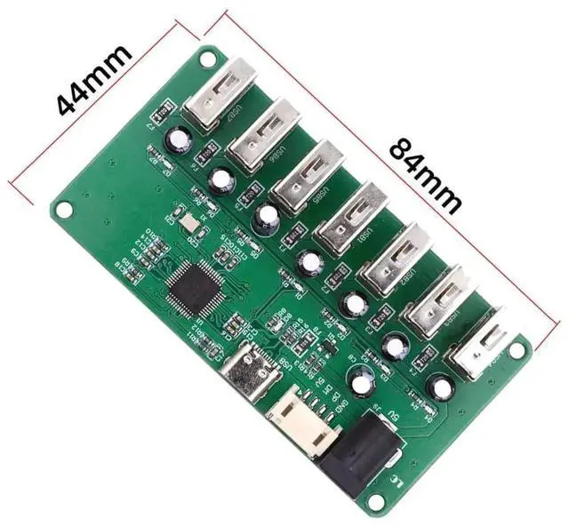 Alt view image 4 of 7 - AJMRTC Bare PCB 7Port USBA Hub Board, USBC + PH2.0mm DC Power Input, Powered USB Hub Module Without Housing, for Industrial Peripherals: Keyboard, Mouse, Scanner, Printer