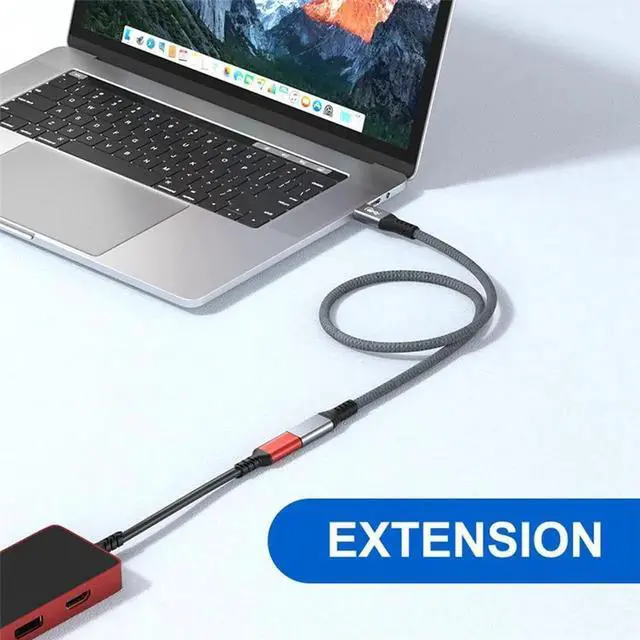 Alt view image 2 of 7 - AJMRTC USB4 MaletoFemale Extension Cable, 40Gbps FullFunction USBC Extender, 100W PD Fast Charging, 8K@60Hz Video Output, Compatible with Thunderbolt 3 / 4 for Laptop, SSD, Monitor, Docking Statio