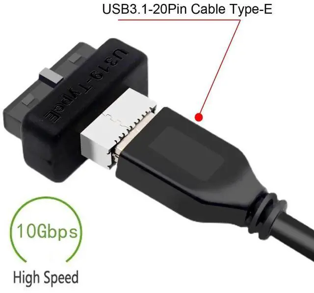 Alt view image 7 of 7 - AJMRTC Overmold USB3.1 KeyA TypeE FrontPanel Socket to USB3.0 20Pin Header Male Adapter, Internal Motherboard Extension Connector for Desktop PC Chassis USBC FrontI/O Modification
