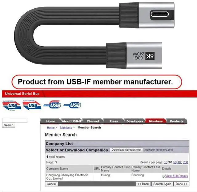 Alt view image 4 of 7 - AJMRTC 20cm USB5.0 Flat Slim FPC 90Degree Angled Extension Cable, MaletoFemale 80Gbps FullFunction Cord, 240W PD Charging, 16K@30Hz 8K@60Hz & 5K@60Hz Video, Compatible with Thunderbolt 3/4/5 for L