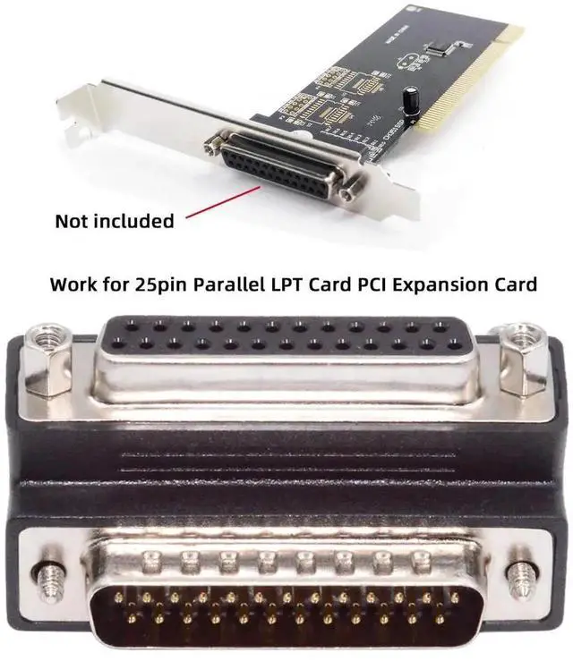 Alt view image 2 of 7 - AJMRTC 90Degree UpAngled DB25 DSUB Parallel LPT AES/EBU Adapter, MaleNut to FemaleScrew DB25 Extension Connector for Industrial Controller, Printer and AES/EBU Digital Audio Signal Transmission