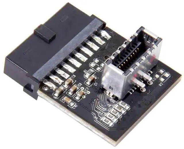Alt view image 2 of 6 - AJMRTC USB3.1 FrontPanel Socket to USB3.0 20Pin Header Male Extension Adapter, Internal Motherboard Connector for Desktop PC Chassis FrontI/O USBC DIY Modification