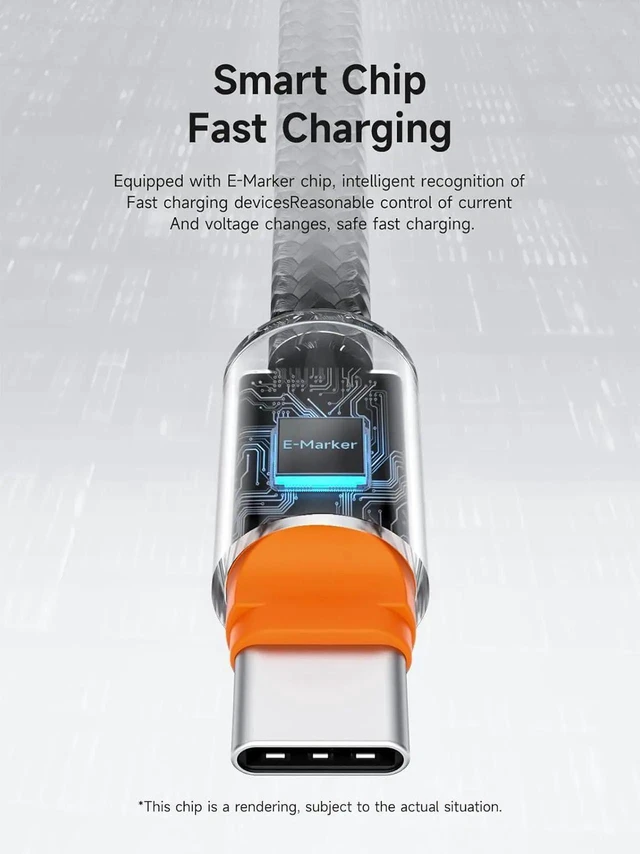 Alt view image 5 of 7 - AJMRTC 6.6ft USBC Cable with Magnetic Protective Cap, 240W PD3.1 Fast Charging 480Mbps Data Transfer Cable, USBC to USBC Charger Cord for iPhone 15 16 17 Pro Max, iPad, MacBook Pro, BlackOrange