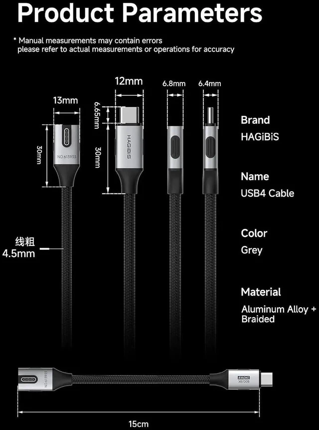 Alt view image 2 of 6 - AJMRTC 4.9FT Vertical 90Degree RightAngle Braided USB4 V2.0 USBC Cable, 80Gbps HighSpeed, 240W PD Fast Charging, 8K@60Hz Video Cord, Compatible with Thunderbolt 5/4 for iPhone 15 16 17 Pro Max,