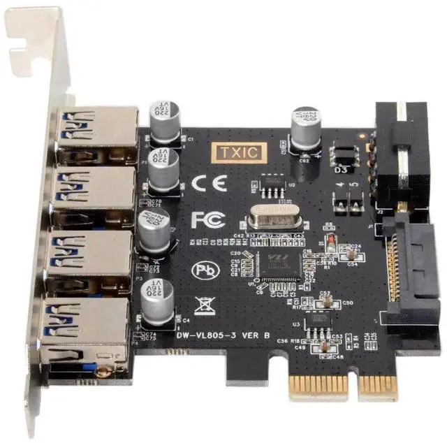 Main image of AJMRTC U3038 PCIE to USB3.0 4Port Hub Expansion Card, 5Gbps PCI Express USB Adapter Card, Internal USB Interface Expander for Desktop PC Motherboard DIY Hardware Modification