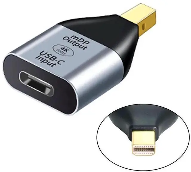 Alt view image 7 of 7 - AJMRTC USBC Female Source to Mini DisplayPort Sink Adapter, 4K@60Hz & 1080P Video Converter, USBC to MiniDP Display Adapter for Laptop, Tablet, Smartphone HDTV Monitor Projection (Does Not Support