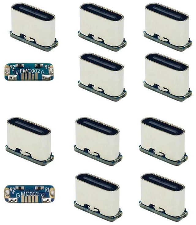 Main image of AJMRTC 10Pcs/Lot SMT SolderType USBC Female Socket Connector, DC 5V Power DIY Replacement Connector, Replace for MicroUSB 5Pin Female Jack for PCB Repair, DIY Hardware Modification
