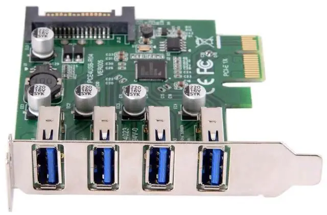 Alt view image 4 of 7 - AJMRTC LowProfile 4Port PCIE to USB3.0 Expansion Card, 5Gbps PCI Express USB Hub Adapter Card, LowProfile Bracket for Slim Small Form Factor Desktop Motherboard Internal USB Port Expansion